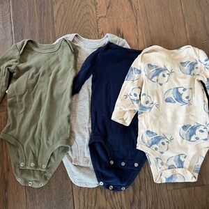 Carter's Long Sleeve Onesies  - Olive, Gray, Navy, Cream